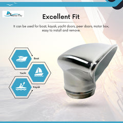 Marine City 3-Inch Rounded Trapezoidal White Cowl Vent – 316 Stainless Steel