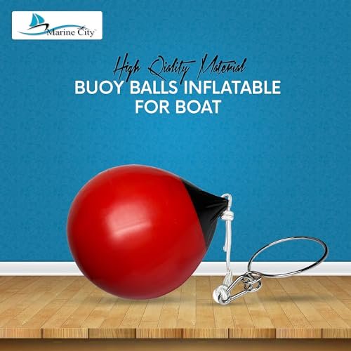 Marine City 12-Inch Inflatable Red Buoy Ball – PVC Mooring & Marker Buoy