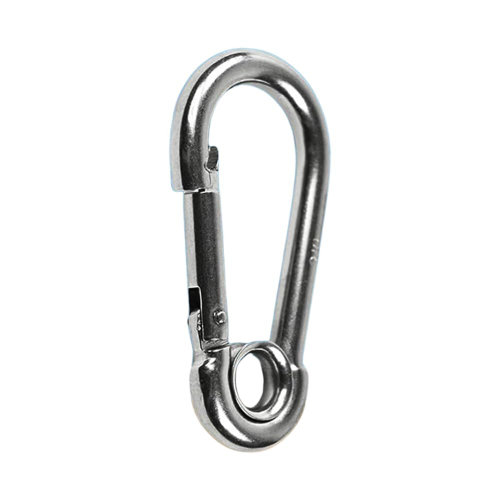 Marine City Carabiner Clip Snap Hook with Ring 2” 316 Stainless Steel, Rustproof