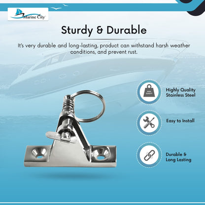 MARINE CITY Stainless Steel Bimini Top Hinge 90° w/ Quick-Release Pin (2 Pcs)