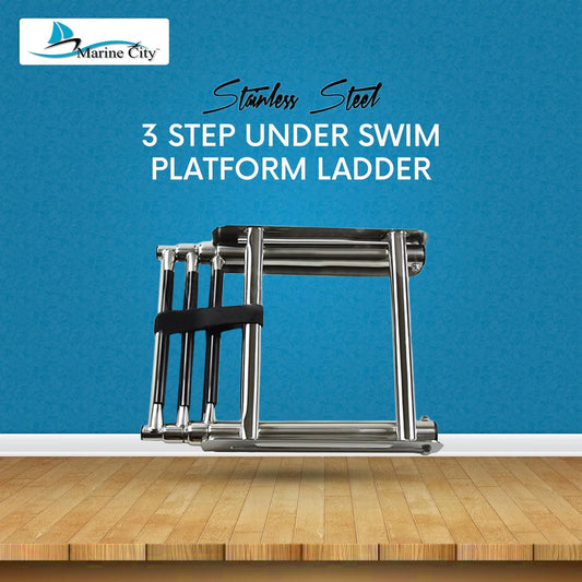 MARINE CITY 3-Step Telescoping Swim Platform Ladder – 304 Stainless Steel Marine City Hardware