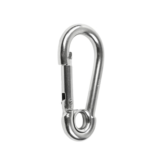 Marine City Carabiner Clip Snap Hook with Ring – 2-3/8 Inch 316 Stainless Steel