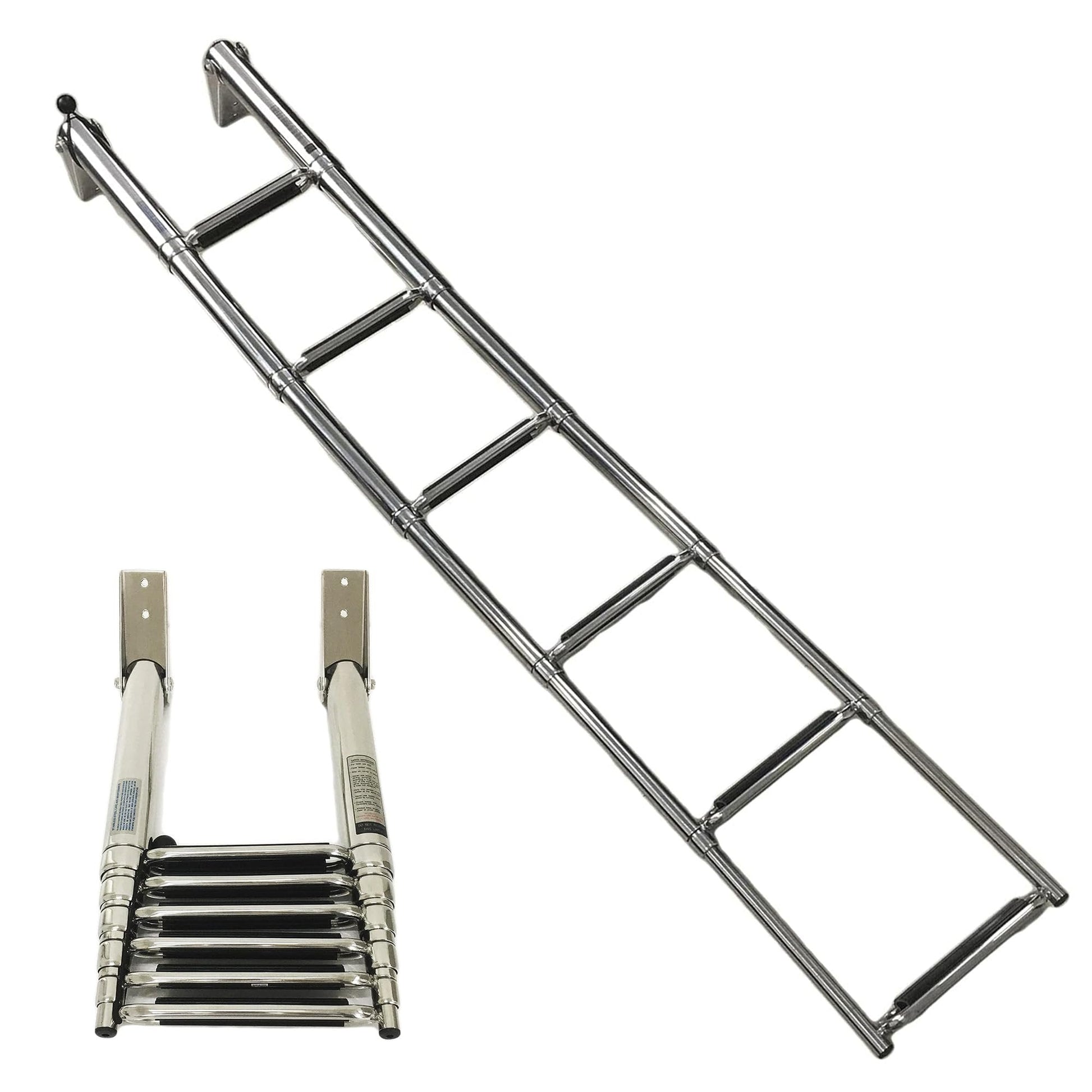 MARINE CITY 6-Step Telescoping Swim Ladder – 304 Stainless Steel, Wide Pedals MARINE CITY