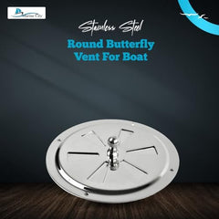 Marine City 5” Round Butterfly Vent–304 Stainless Steel Center Knob Shutter Vent