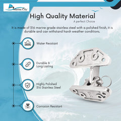 Marine City 316 Stainless Steel Hatch Hinge with Removable Pin – Rustproof