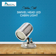 Marine City 316 Stainless Steel Swivel Head Halogen Reading Light – Adjustable