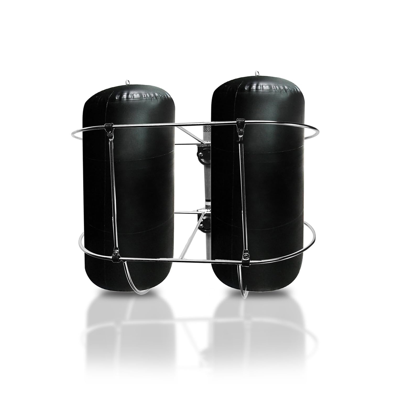 Marine City Stainless Steel Double Fender Rack Holder–11” Diameter, Gloss Finish