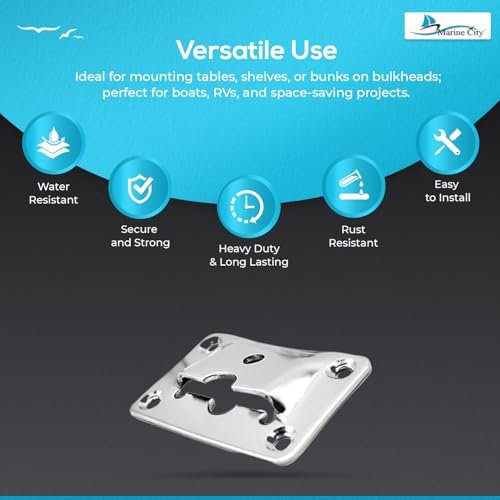 Marine City Removable Table Bracket Stainless Steel, Rust-Resistant Easy Install Marine City