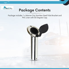 Soporte para varilla de montaje empotrado Marine City y revestimiento de PVC con tapa -30 grados