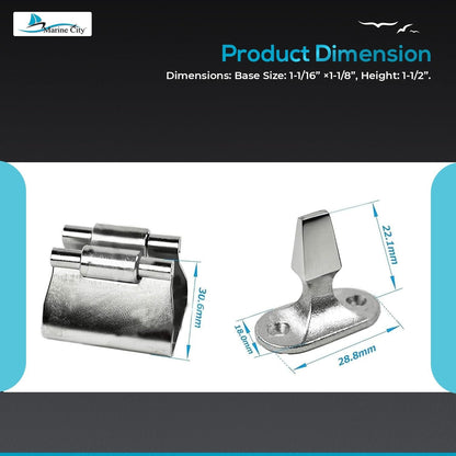 Marine City Stainless Steel Door Stopper Catch & Holder Heavy-Duty 1-1/2” Height Marine City