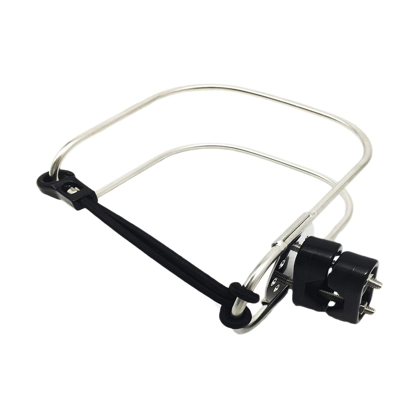 Marine City Stainless Steel Life Ring Holder – Elastic Cord, Fits 7/8”–1” Rails