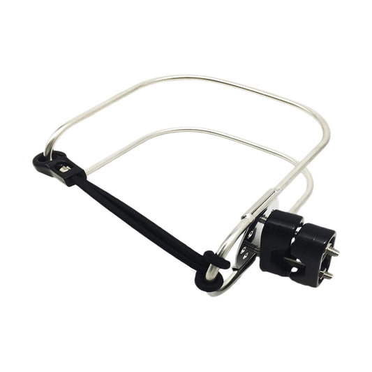 Marine City Stainless Steel Life Ring Holder – Elastic Cord, Fits 7/8”–1” Rails
