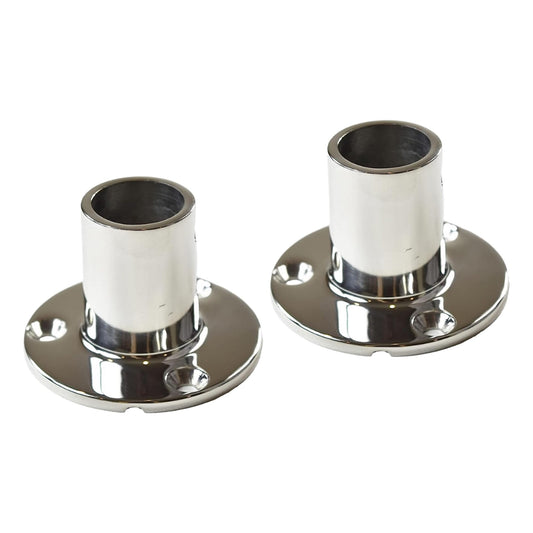 Marine City Stainless Steel Boat Hand Railing Fittings – 7/8” Round Base (2 Pcs)