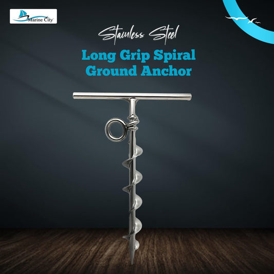Marine City Spiral Ground Anchor with O-Ring – 304 Stainless Steel (Pack of 2) Marine City