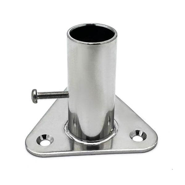 Marine City 316 Stainless Steel 87° Stanchion Socket – Fits 1-Inch Poles