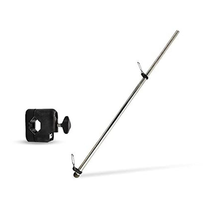 Marine City Rail Mount Flag Staff & 21" Flagpole–304 Stainless Steel, Black Base Marine City