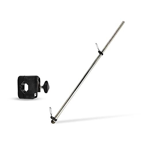 Marine City Bastón de bandera montado en riel de acero inoxidable de 21 pulgadas y base de mástil de bandera de plástico negro para yate de barco, coopera con barco de tubo de 7/8 pulgadas a 1 pulgada