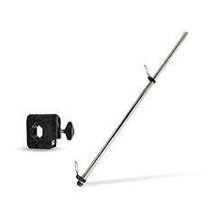Marine City Bastón de bandera montado en riel de acero inoxidable de 21 pulgadas y base de mástil de bandera de plástico negro para yate de barco, coopera con barco de tubo de 7/8 pulgadas a 1 pulgada