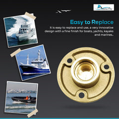 Marine City Golden Brass Drain Plug – Rust-Resistant, Fits 1” Diameter Hole