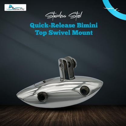 Marine City 316 Stainless Steel Quick Release Mount Swivel Hinge for Bimini Top (1 Pcs)