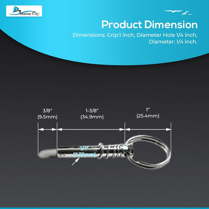 Marine City 316 Stainless Steel Quick Release Pin with Drop Cam & Spring