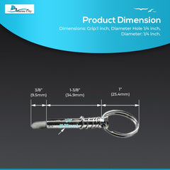 Marine City 316 Stainless Steel Quick Release Pin with Drop Cam & Spring
