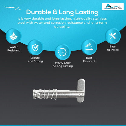 Marine City Quick Release Pin for Bimini Top – Stainless Steel, Durable Marine City Hardware