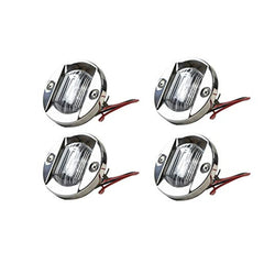 Marine City Round Stainless-Steel Waterproof 3” Flush Mount Caution White LED (12V 18W) (4 Pcs)