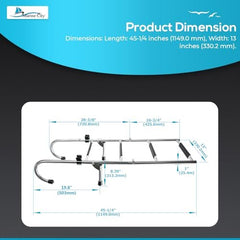 MARINE CITY 2-Step Folding Dock Ladder – 304 Stainless Steel, Anti-Slip