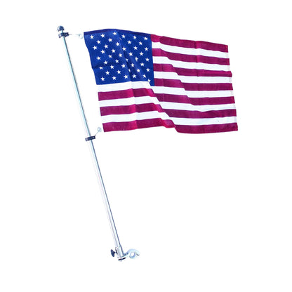 Marine City 32-Inch 304 Stainless Steel Flag Pole With Base & 15x25” US Flag