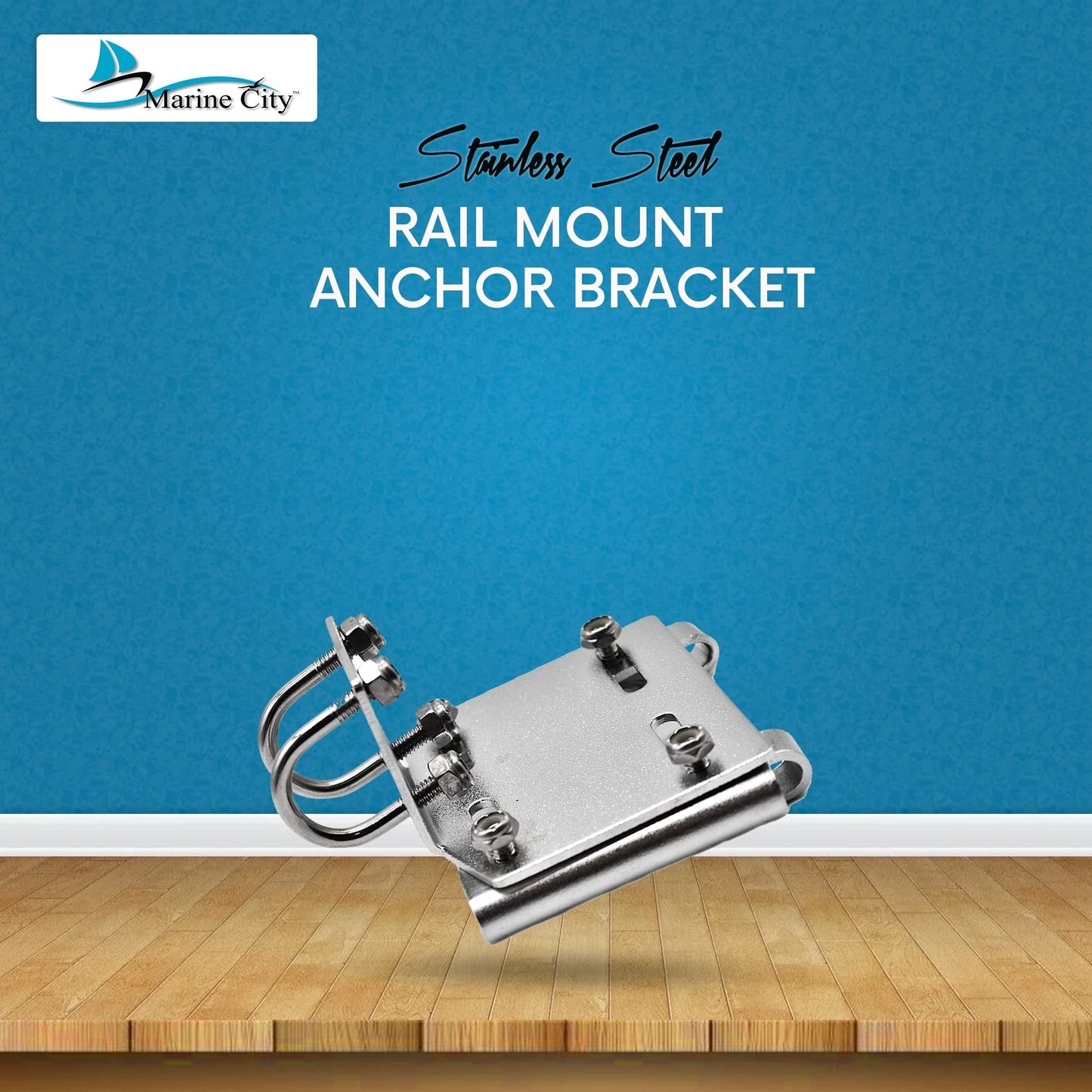 Marine City Stainless Steel Rail Mount Anchor Bracket – Fits 7/8”–1” Rails Marine City
