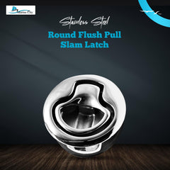 Marine City Round Flush Pull Slam Latch 2 Inch 316 Stainless Steel Flush Handle