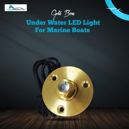 Marine City Underwater LED Light Brass Drain Plug – 12V LED, for Boat (White) Marine City