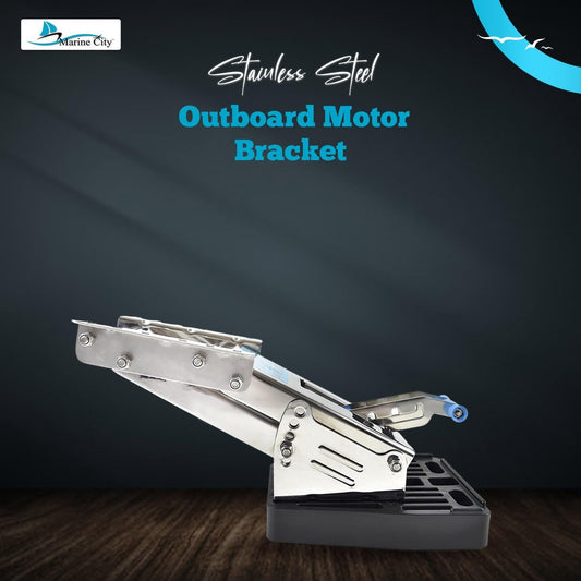 Marine City 304 Stainless Steel Outboard Motor Bracket – Up to 20 HP, Heavy Duty Marine City