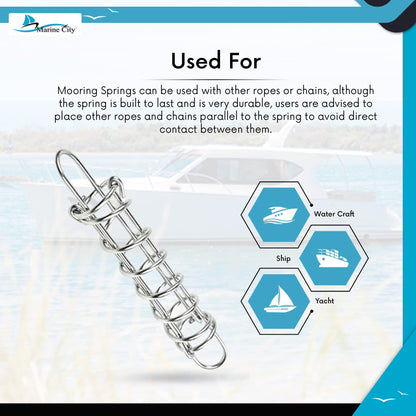 Marine City Boat Anchor Dock Line Mooring Spring – 304 Stainless Steel, 10-5/8" MARINE CITY