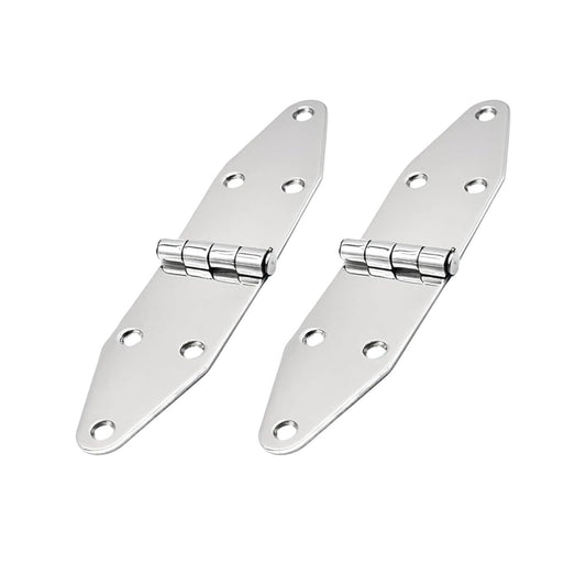 Marine City 304 Stainless Steel Round Door Strap Hinges (7-1/4" ×1-5/8") (2 Pcs)