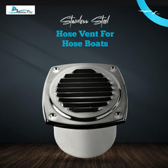 Marine City 304 Stainless Steel Hose Vent, 4” Diameter, Polished Louvered Design