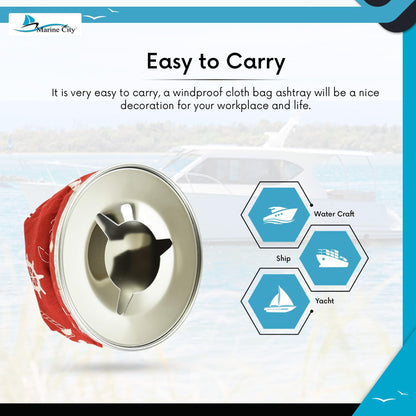 MARINE CITY Round Windproof Bean Bag – 304 Stainless Steel, Red, Lightweight Marine City