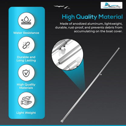 Marine City Adjustable Aluminum Boat Cover Support Pole – Extendable 38.5”–73.5”