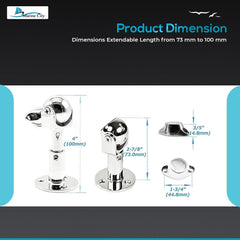 Marine City 316 Juego de soporte de tope magnético para puerta/ventana de bola de acero inoxidable (L) 