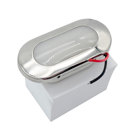 MARINE CITY IP66 LED Oval Courtesy Light – 12V 1.5W, Stainless Steel, Waterproof MARINE CITY