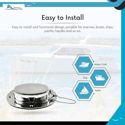 Marine City Stainless Steel Hinged Chain Deck Pipe – Durable, Easy Install Marine City