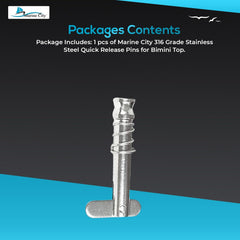 Marine City Quick Release Pin for Bimini Top – 316 Stainless Steel, Durable