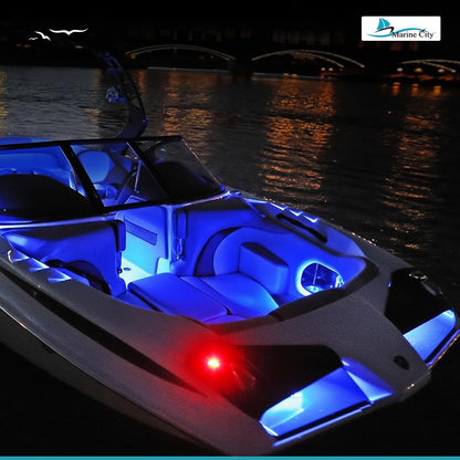 Marine City Acero inoxidable impermeable 3 pulgadas montaje empotrado precaución LED azul (12 V 18 W)