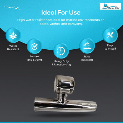 Marine City Adjustable Clamp-On Fishing Rod Holder – 304 Stainless Steel