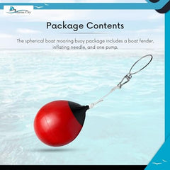 Marine City 12-Inch Inflatable Red Buoy Ball – PVC Mooring & Marker Buoy