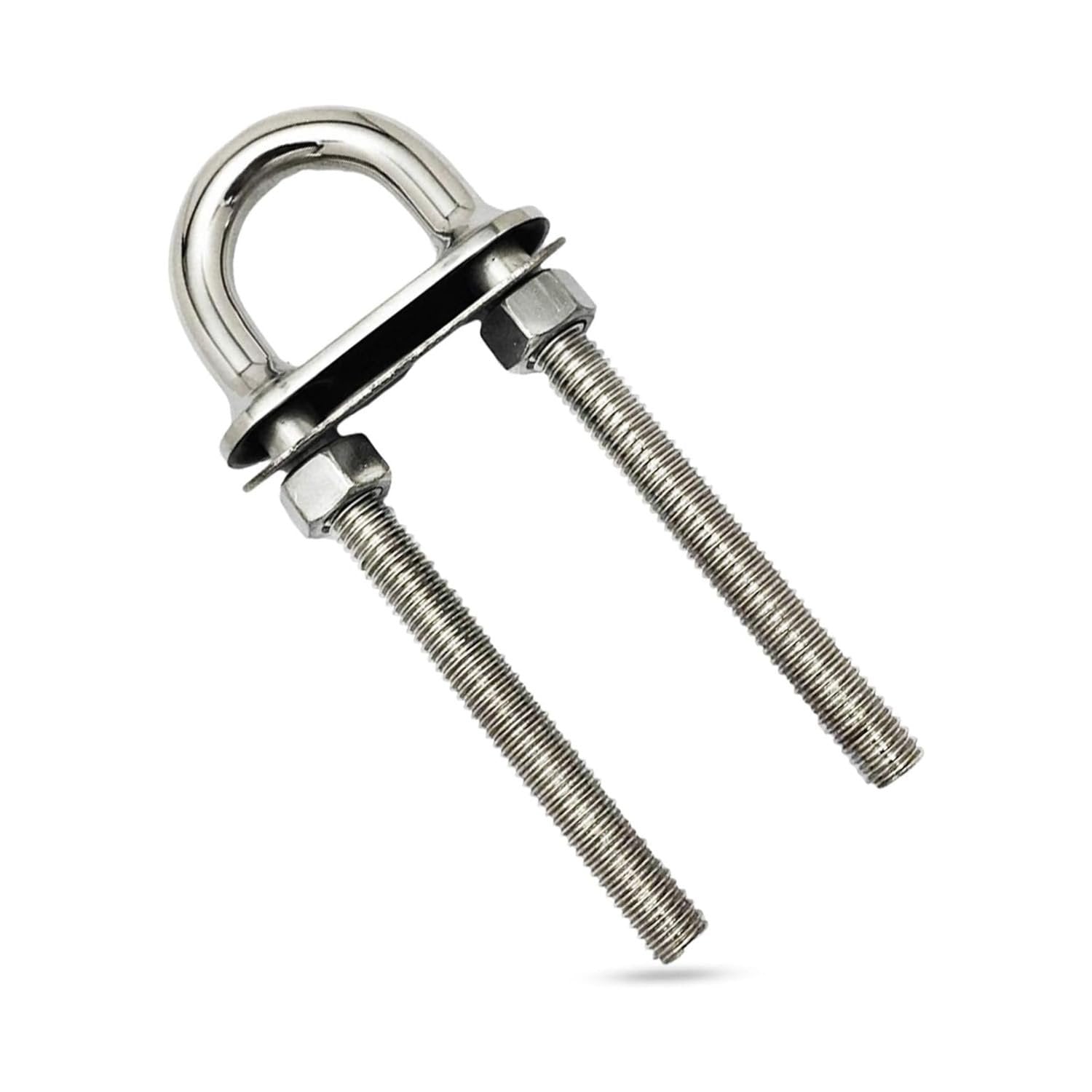 Marine City 3/8" Bow Eye U-Bolt with Welding Plate–304 Stainless Steel 5" Length