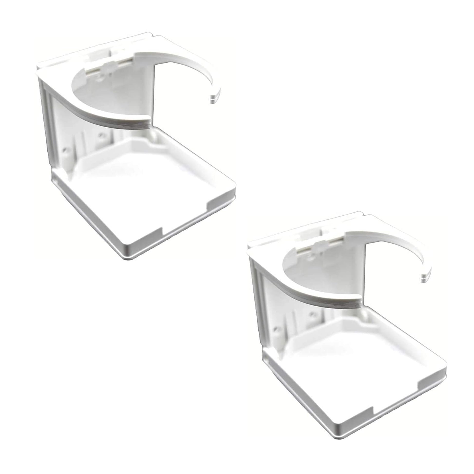 Marine City White Adjustable Folding Cup Holder – ABS Plastic (Pack of 2) Marine City Hardware