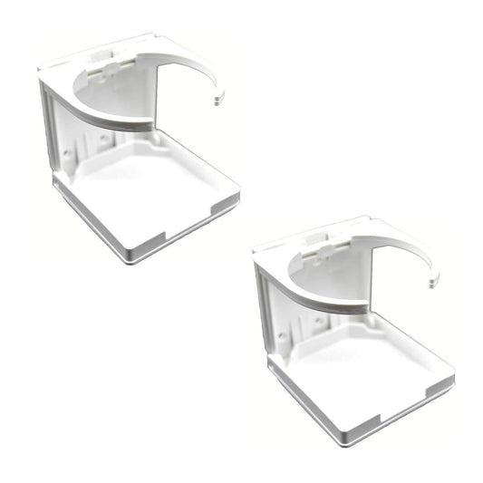 Marine City White Adjustable Folding Cup Holder – ABS Plastic (Pack of 2) Marine City Hardware