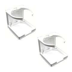 Marine City White Adjustable Folding Cup Holder – ABS Plastic (Pack of 2)